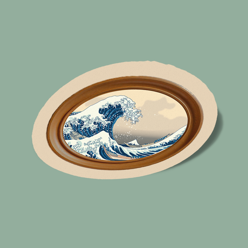 استیکر قاب موج عظیم کاناگاوا