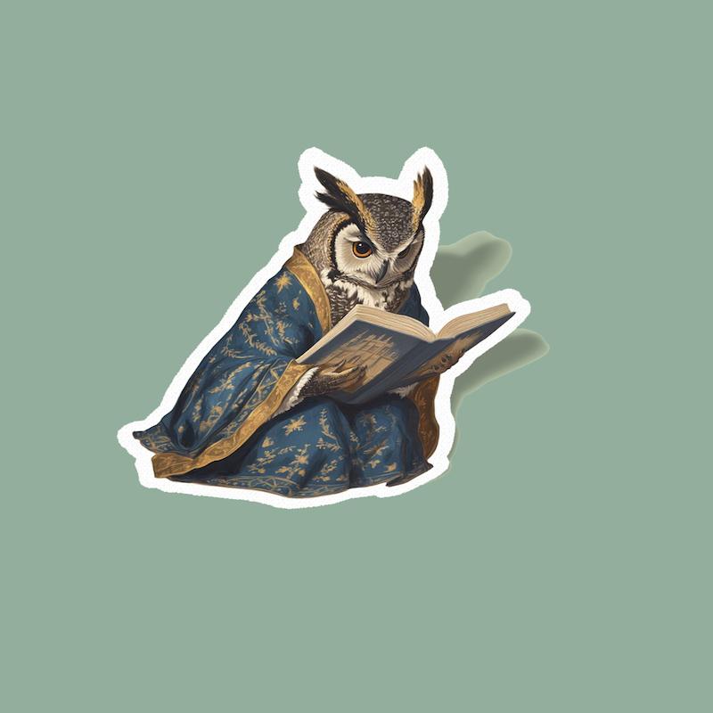 استیکر جغد دانا