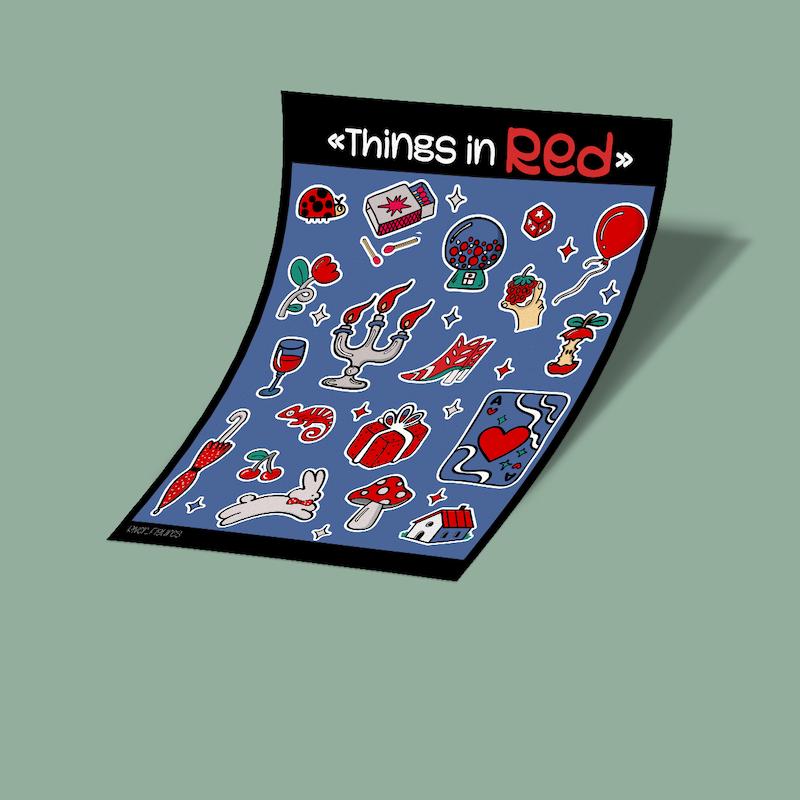 استیکرشیت Red