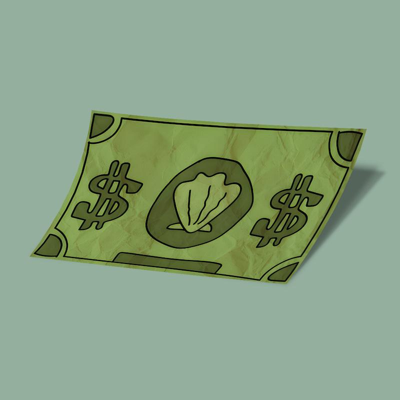 کارت استیکر دلار باب اسفنجی