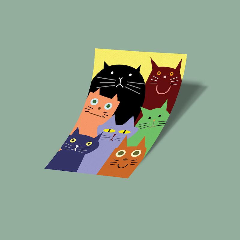 کارت استیکر گربه‌ها-1