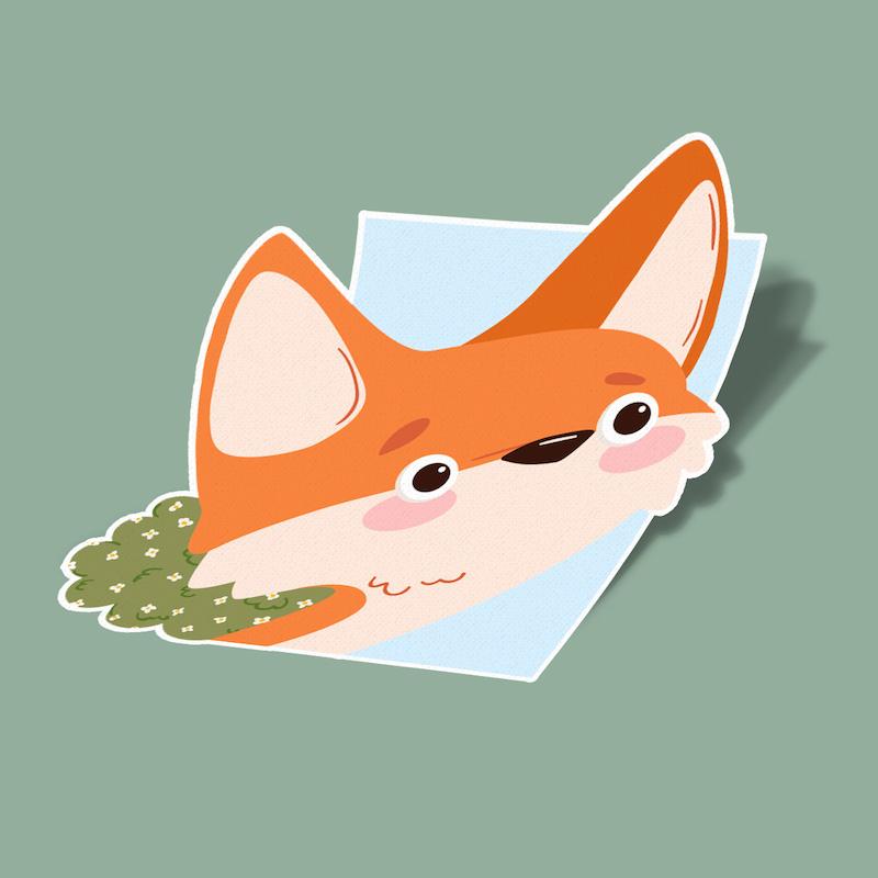 استیکر روباه کیوت-1