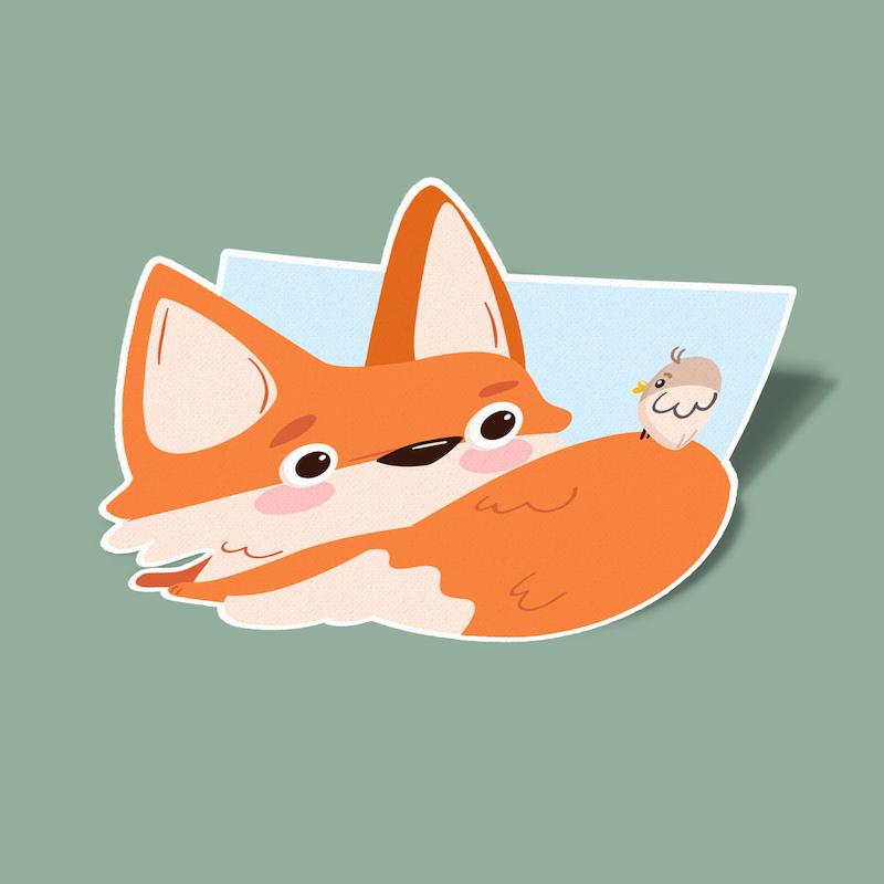 استیکر روباه کیوت-2