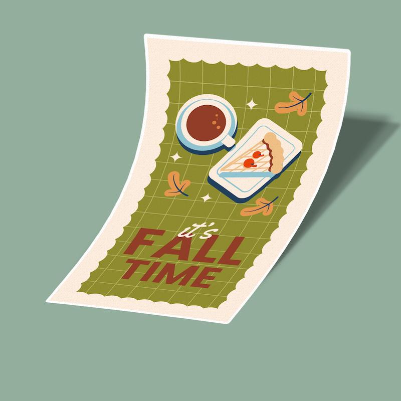استیکر fall card 10
