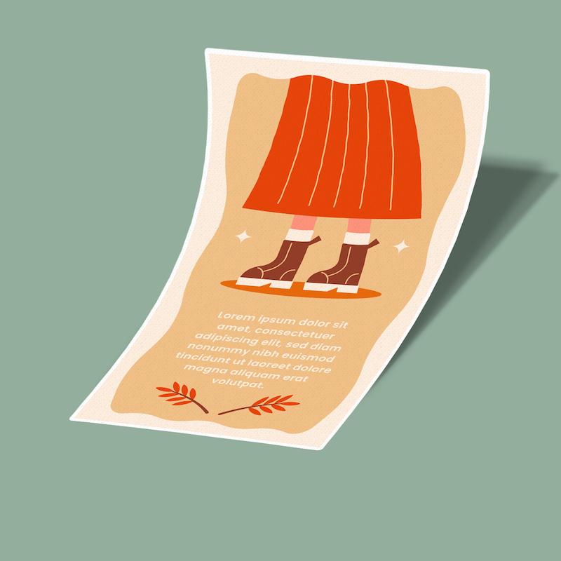 استیکر fall card 11