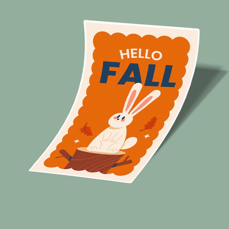 استیکر fall card 12