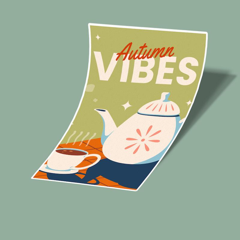 استیکر fall card 16