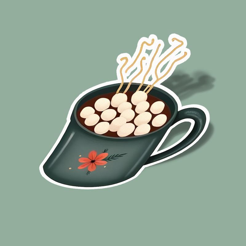 استیکر فنجون گلی