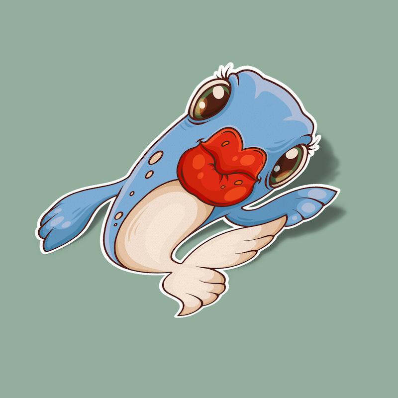 استيکر ماهی آبی