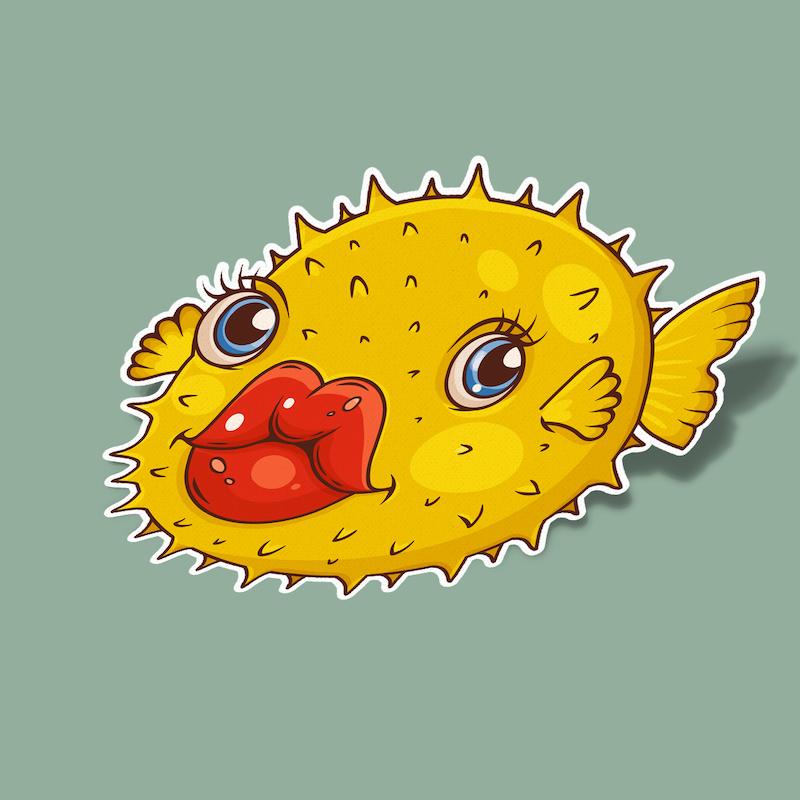 استیکر ماهی زرد