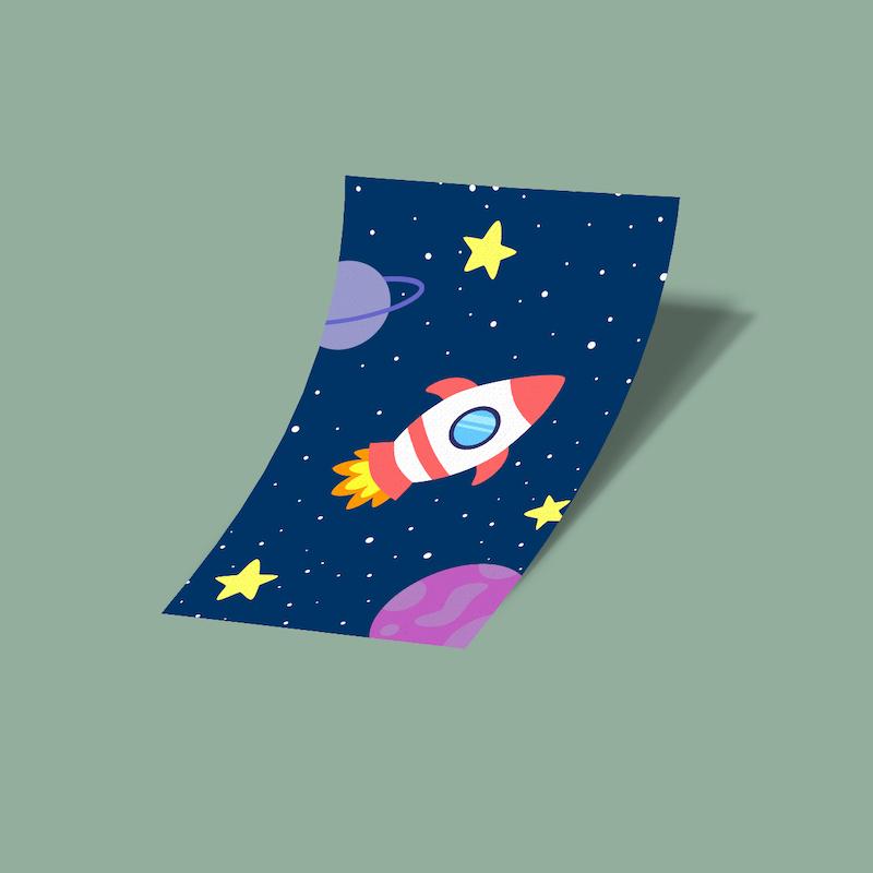 کارت استیکر منظره فضایی
