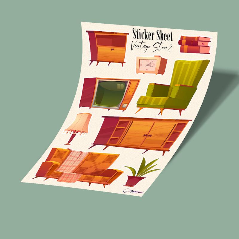 استیکر شیت vintage store-2