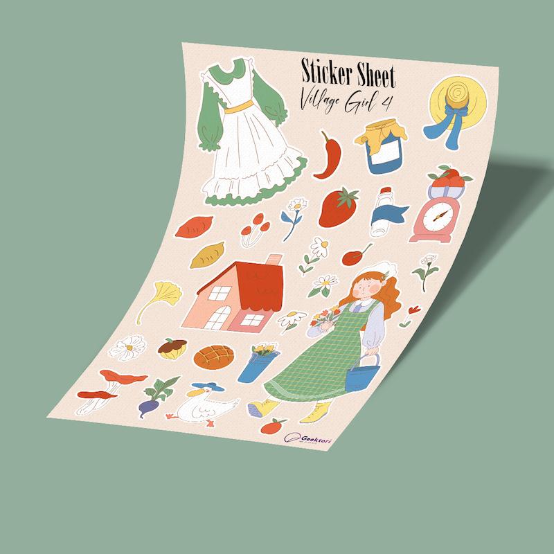 استیکر شیت Village Girl-4