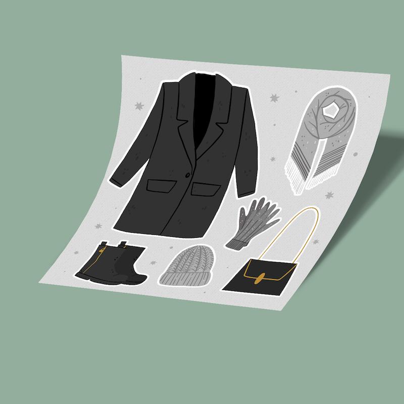 استیکر شیت winter outfit-1