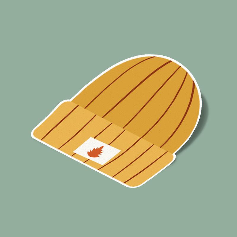 استیکر کلاه پشمی