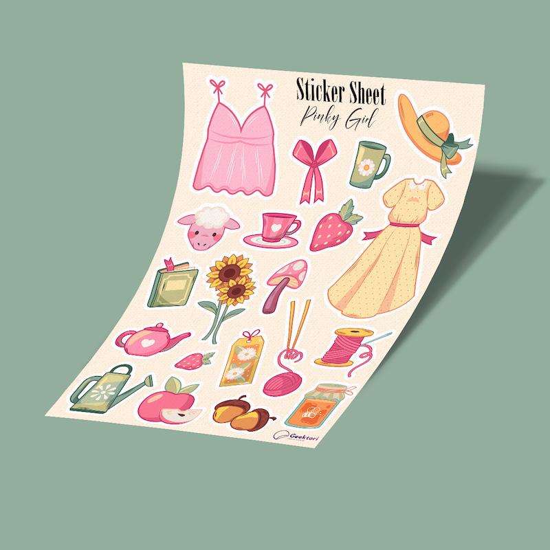 استیکر شیت pinky girl-1