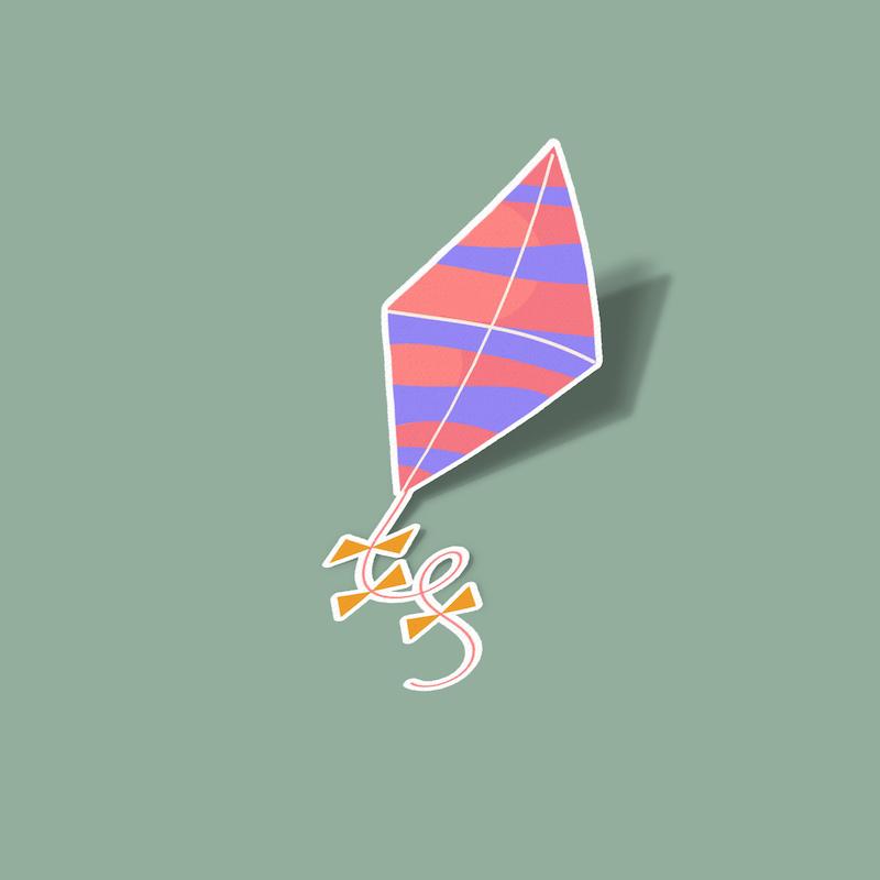 استیکر بادبادک رنگی-1