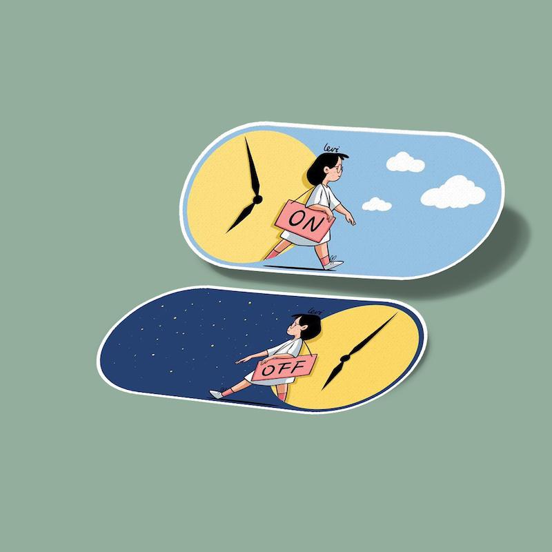 استیکر on & off-1
