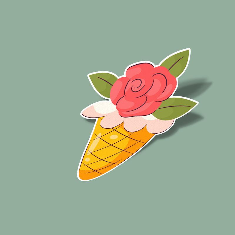 استیکر Flower Scoop