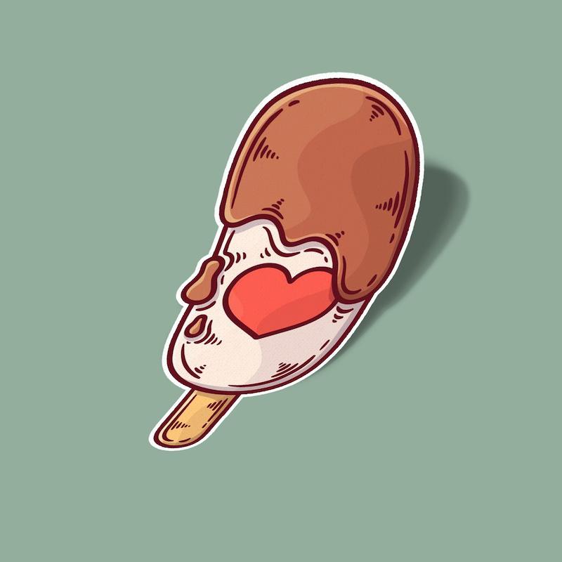 استیکر ice cream heart
