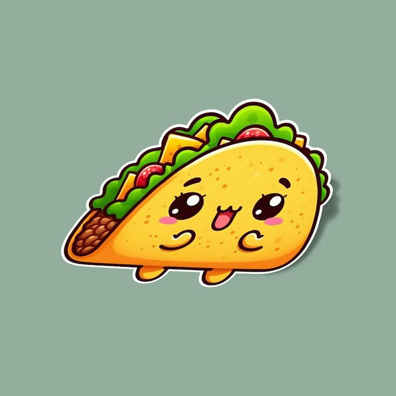 استیکر cute taco-1
