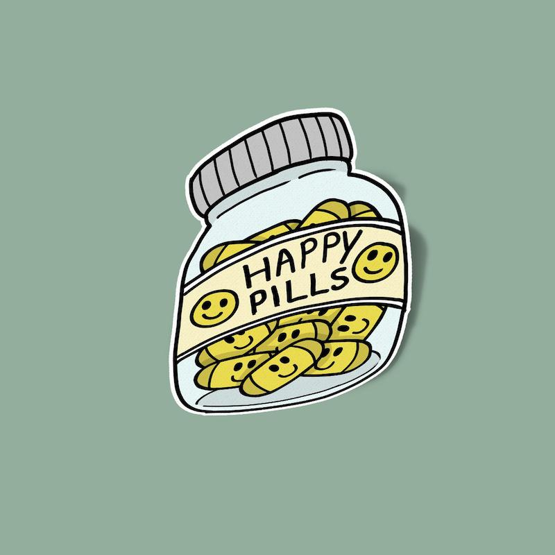 استیکر happy pills
