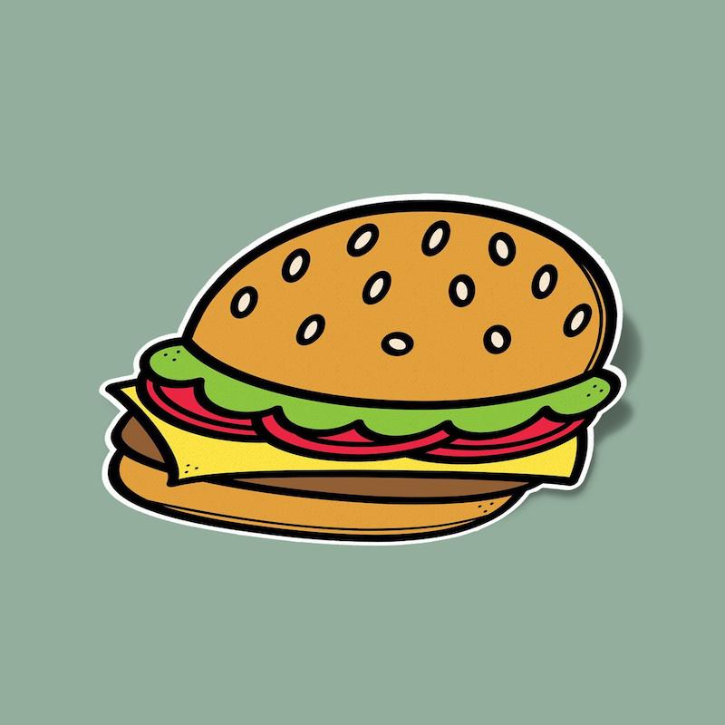 استیکر i love burger-همبرگر