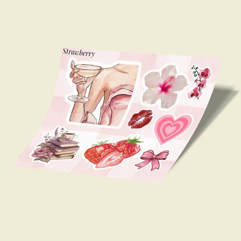 استیکرشیت پک-10 Strawberry