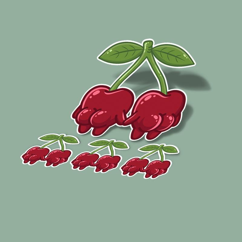 استیکر آلبالو butt
