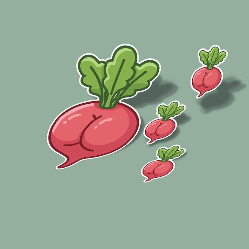 استیکر تربچه butt
