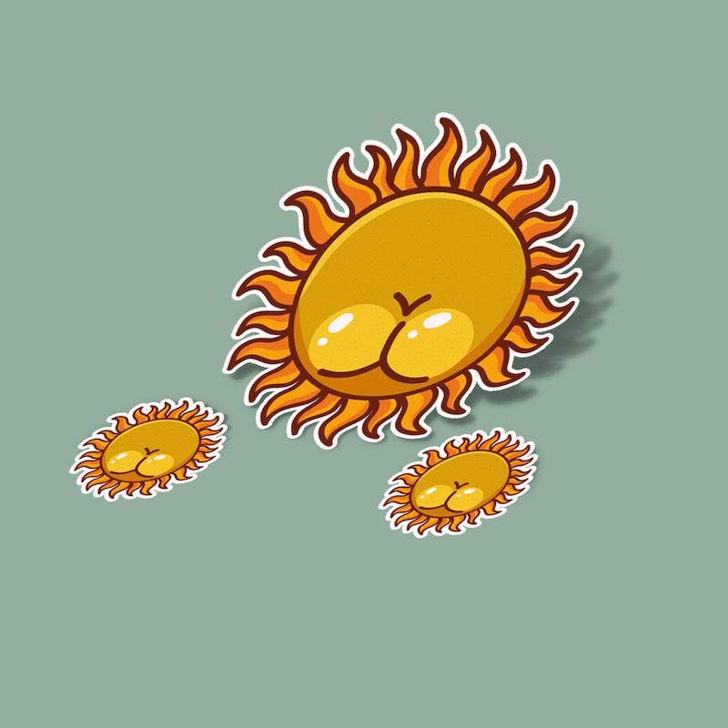 استیکر خورشید butt