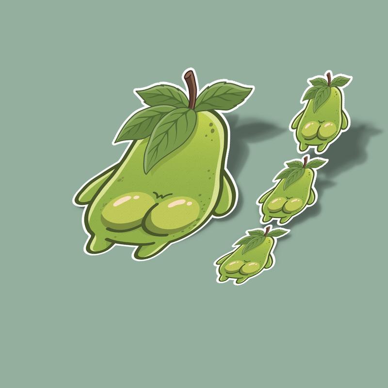 استیکر گلابی butt