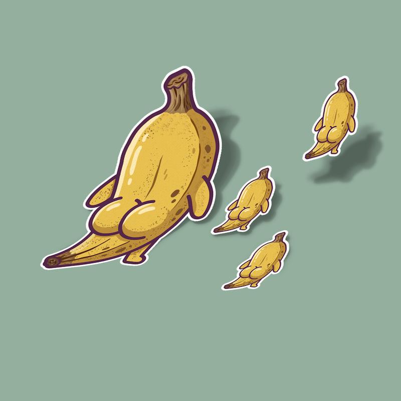 استیکر موز butt