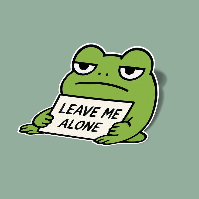 استیکر قورباغه leave me alone