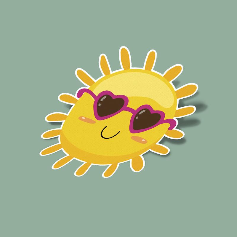استیکر sun ray ray