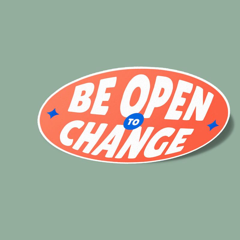 استیکر be open change