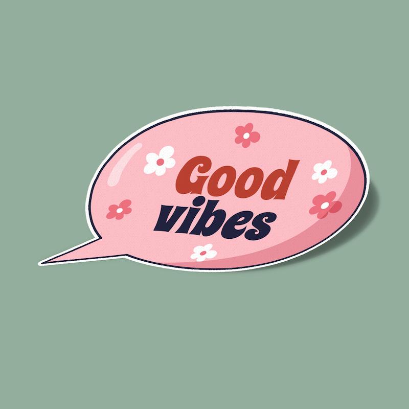 استیکر good vibes in spring