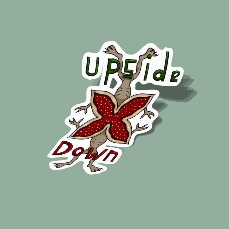 استیکر آپ‌ساید داون Upside Down استرنجر تینگز