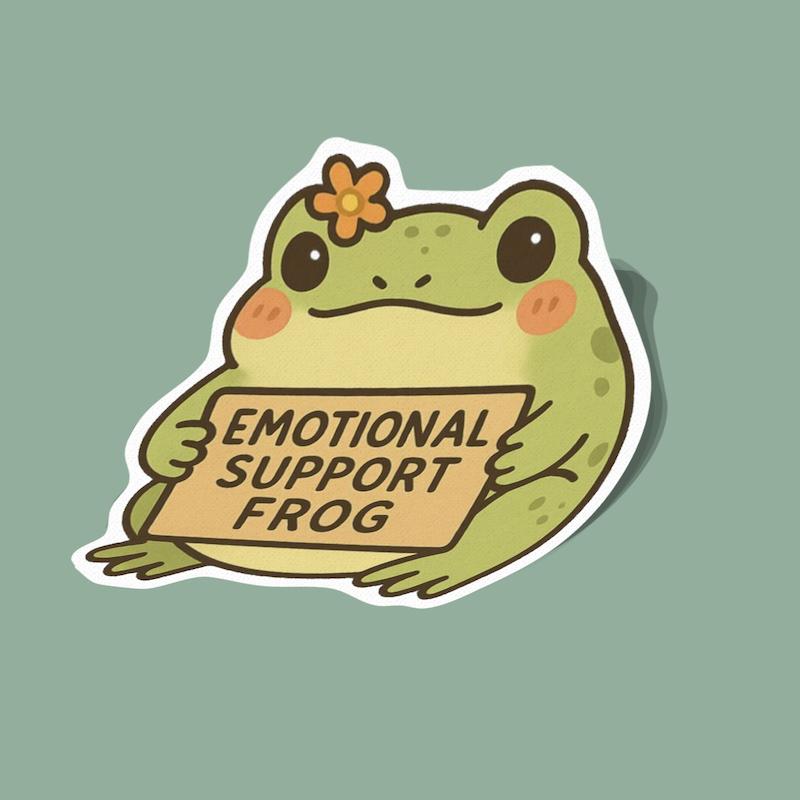استیکر قورباغه‌ی حمایت عاطفی Emotional Support Frog