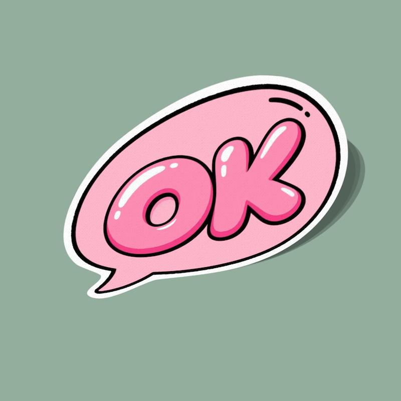 استیکر دخترونه اوکی Girly OK