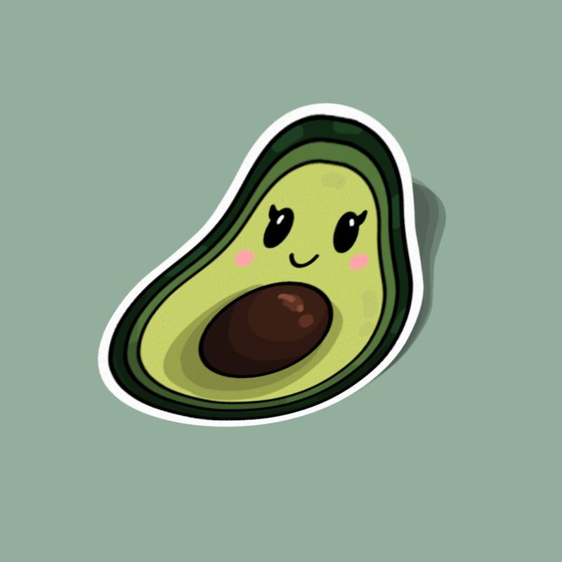 استیکر آووکادو خندان
