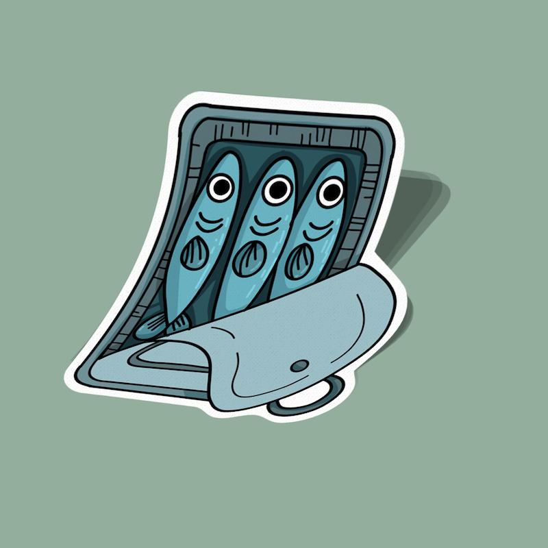استیکر قوطی ساردین