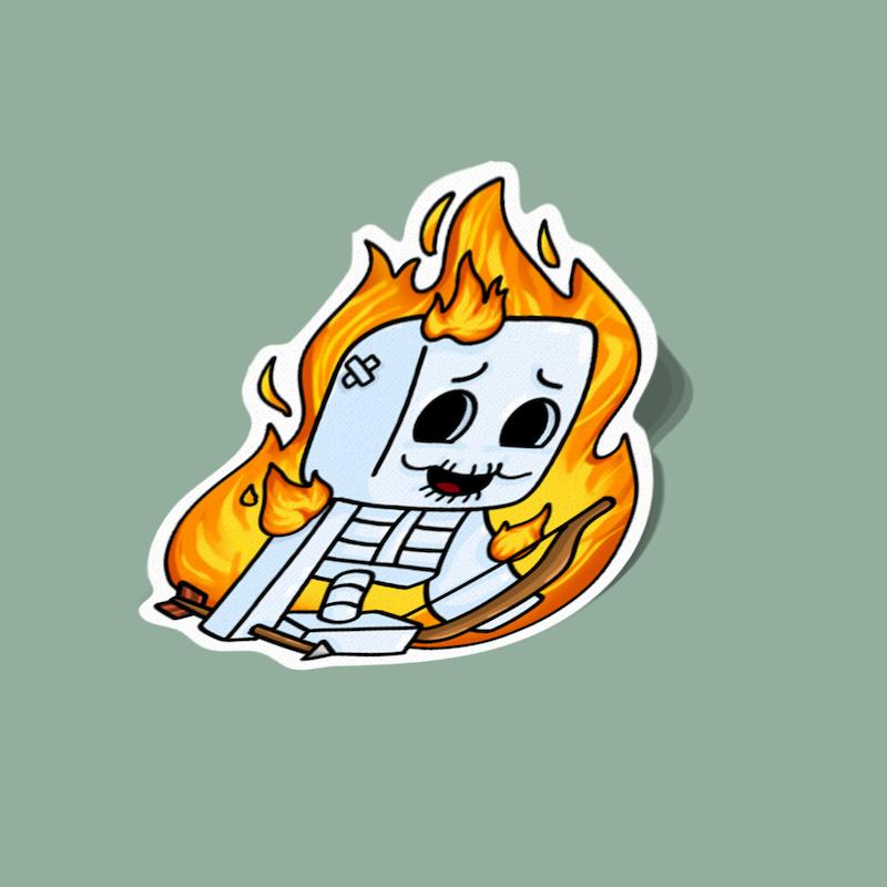 استیکر اسکلت آتشین Skeleton ماینکرفت
