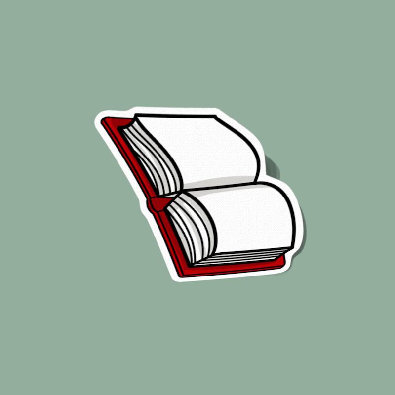 استیکر کتاب باز قرمز