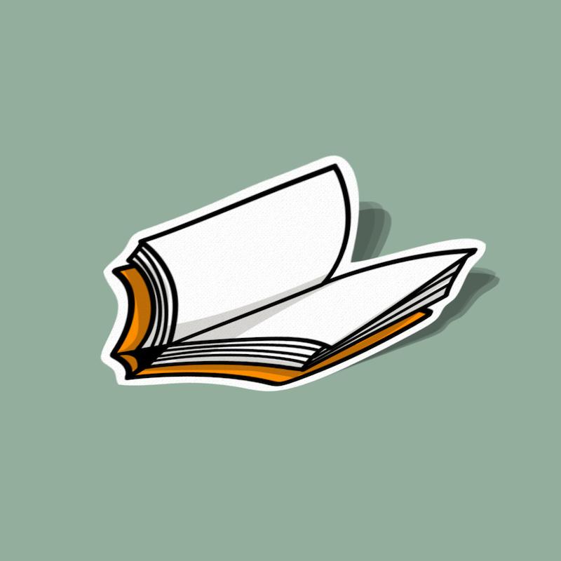 استیکر کتاب باز نارنجی