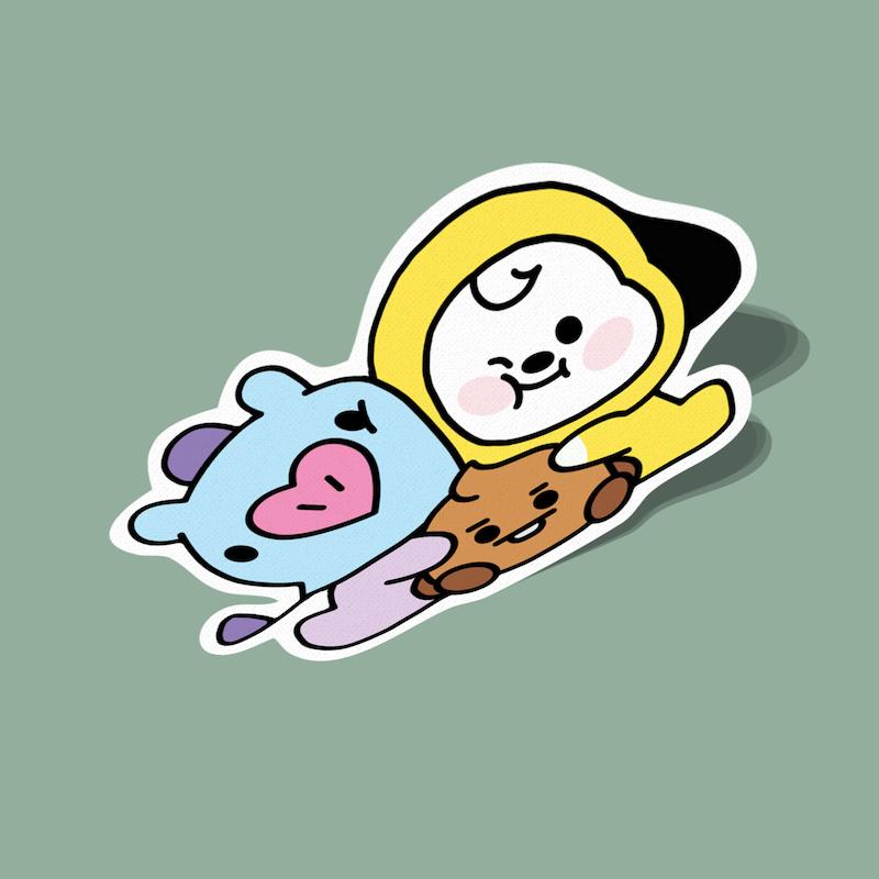 استیکر BT21 چیمی مانگ و شوکی