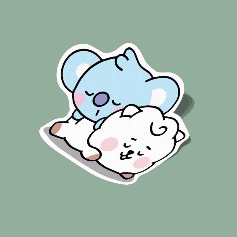 استیکر کویا و آر جی BT21 خواب‌آلود