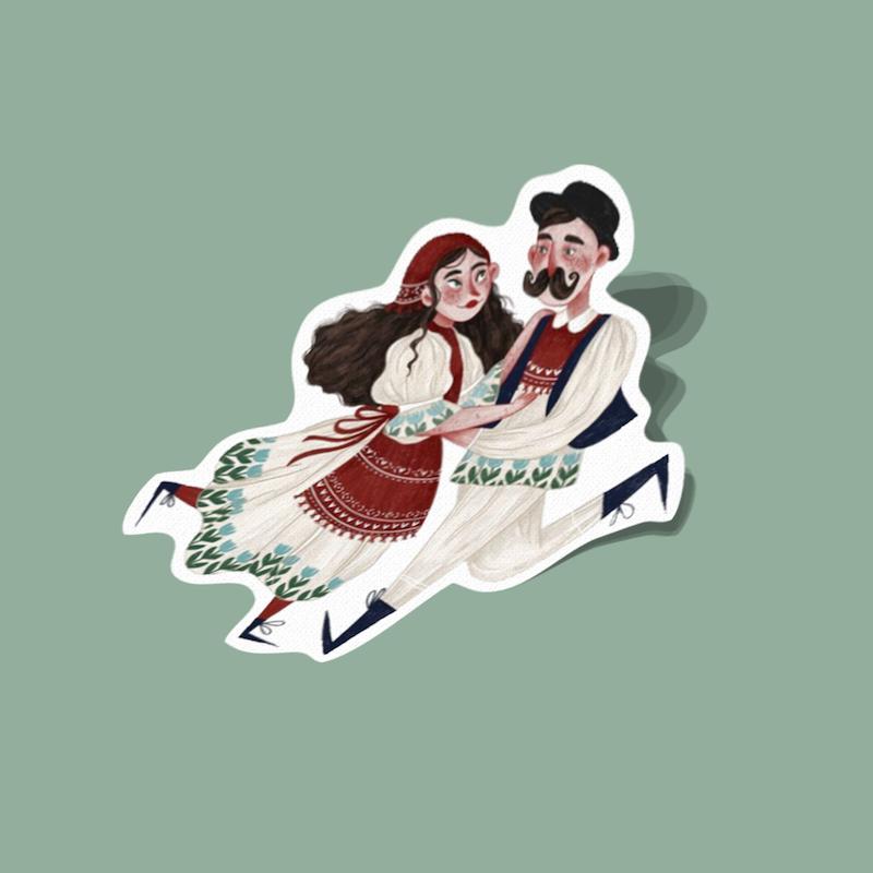 استیکر یلدا با تو زوج در حال رقص