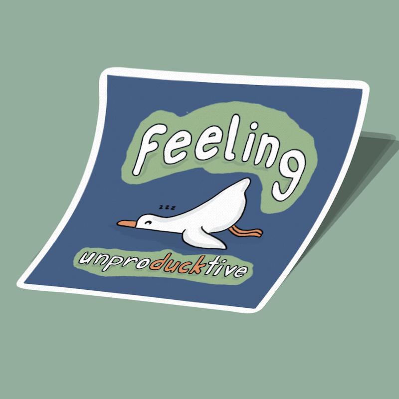 استیکر اردک Feeling Unproductive احساس بی‌حاصلی