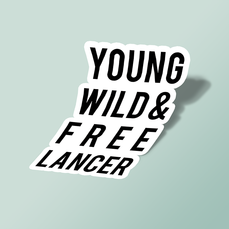 استیکر YOUNG WILD & FREE LANCER
